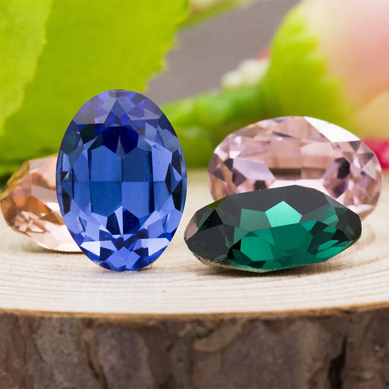 

Glitter Oval Glass Crystal Rhinestones For Clothes Rhinestone Applique Strass Crystal Craft Nail Art Decorations DIY Accessories