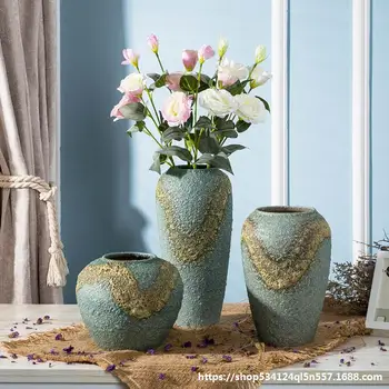 

Stoneware Fresh Flower Arrangement Flowerpot Retro Living Room