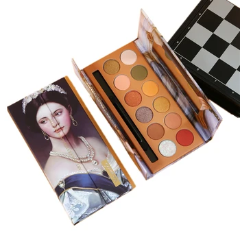 

New 12 Colors Women Noble Painting Paper Case Makeup Eyeshadow In One Palette Include Matte Pearl Natural Shimmer Glitter Shadow