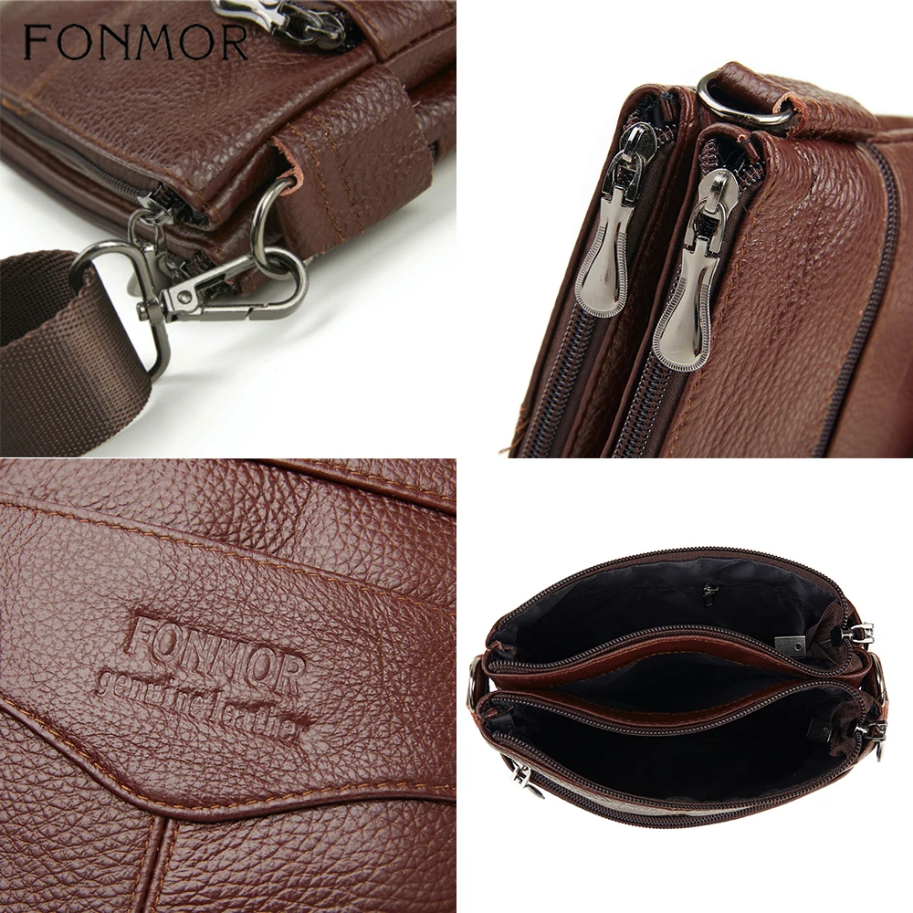 Мужская сумка через плечо из натуральной кожи в стиле кэжуал| |