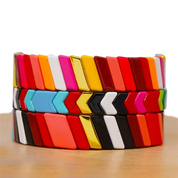 

KSRA 2020 New Alloy Red Bracelet Set DIY Jewelry Bracel Tile Beads Bracelet Unisex Suit Fashion Jewelry INS Boho Fashion Trend