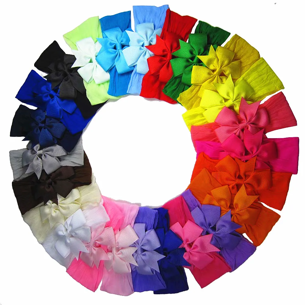 12pcs  Nylon Headband Soft  Hair Bands for Children Girls Elastic Headwrap Hair Accessories