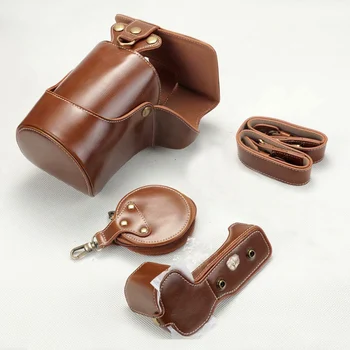 

portable PU Leather Case camera bag for Canon EOS R DSRL Cover protector shell with shoulder Strap and mini case