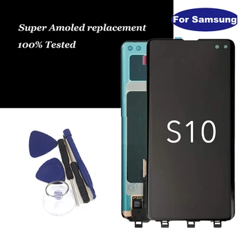 

Super Amoled For samsung S10 G973F G973 LCD S10 Plus G975 G975F Display with Touch Digitizer with Frame Assembly