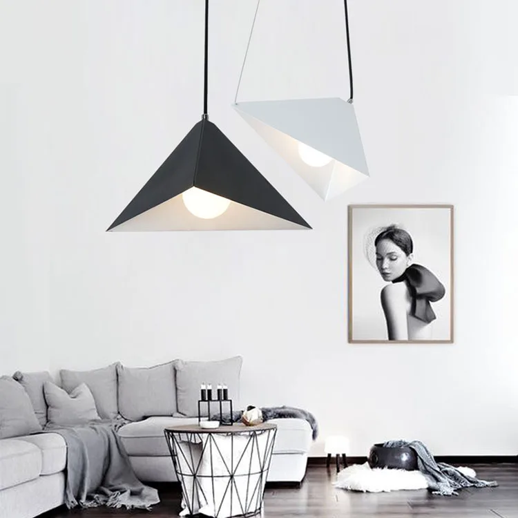 

A Fresh Lighting Geometry Design Restaurant Chandelier Cool Art Bar Counter Chandelier Adjustable Angle Iron Droplight Wholesale
