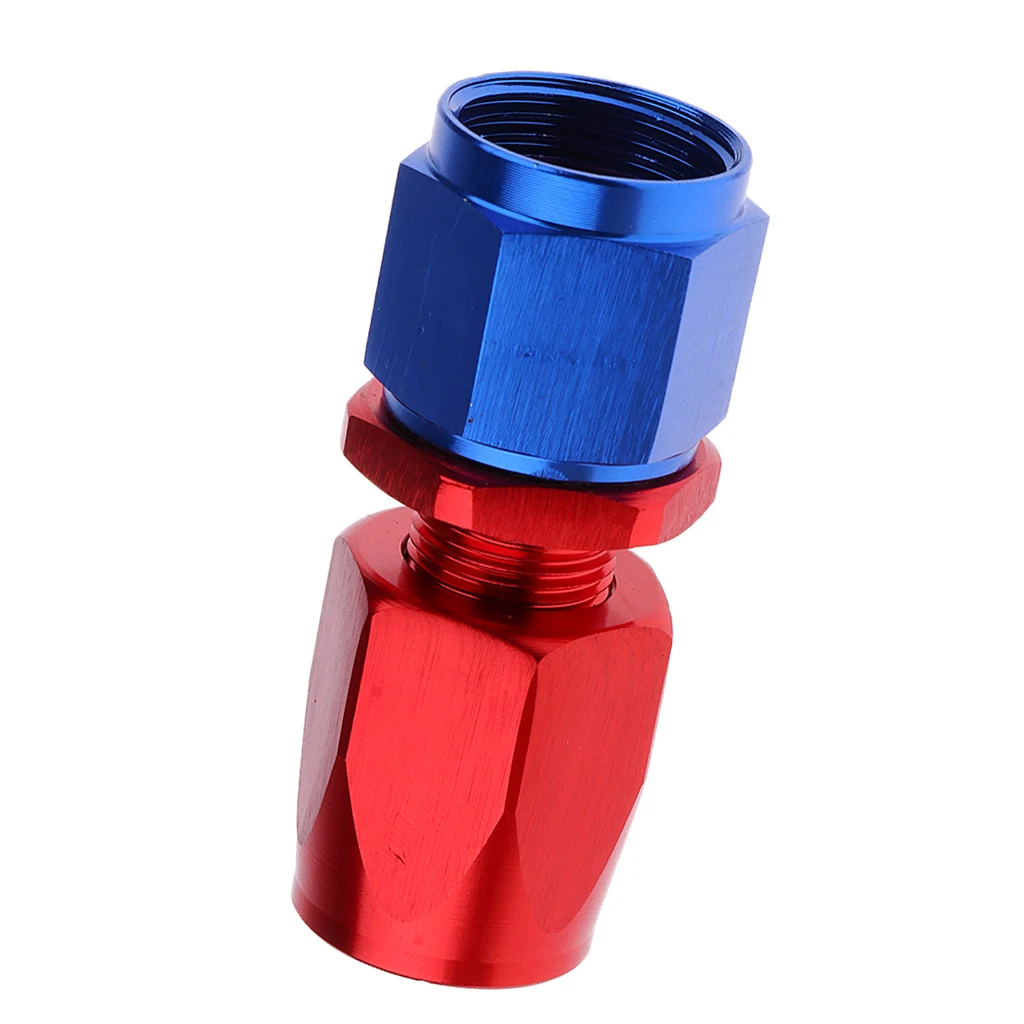 Universal AN-8 Swivel Aluminum Fuel Pump Air Line Hose End Blue And Red