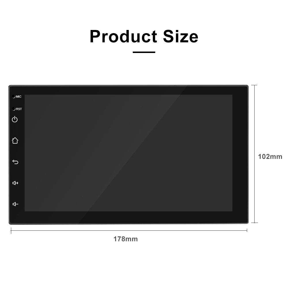 Podofo Auto Radio Android 9.1 2din Auto Multimedia MP5 Player GPS Navi 3G WIFI Autoradio 7 ''Touch