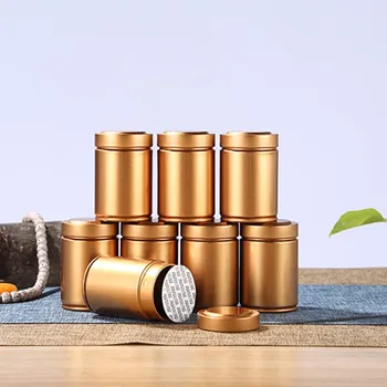 

2 Colors Round Shape Travel Portable Smell Proof Tea Cans Thick Tinplate Household Universal Sealed Cans Food Storage Containers