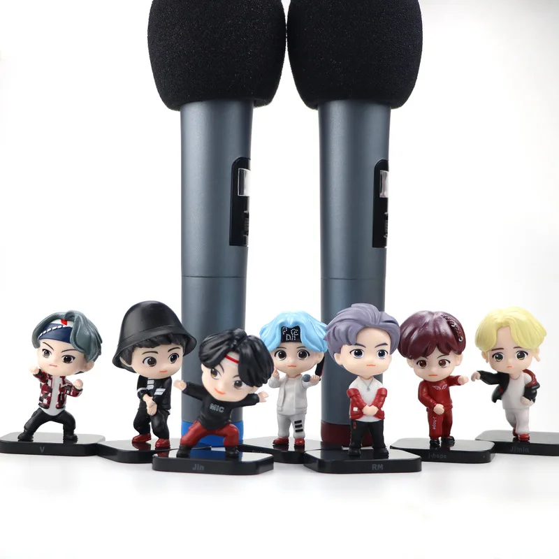 7 шт./компл. Bangtan Boys группа моделей Игрушек KPOP Star TOP Group A.R.M.Y ПВХ брелок фигурки