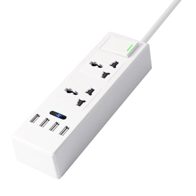 Удлинитель электрический универсальный 2 штырька 1 8 м 4 USB порта|Удлинители