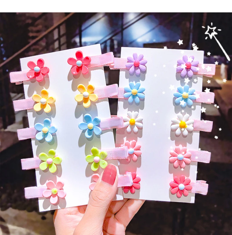 Pinzas para el pelo para bebé, conjunto con rizador de pelo coreano para niña, horquilla de lazo, tocado para bebé, regalos de cumpleaños para niña, 10 Uds.