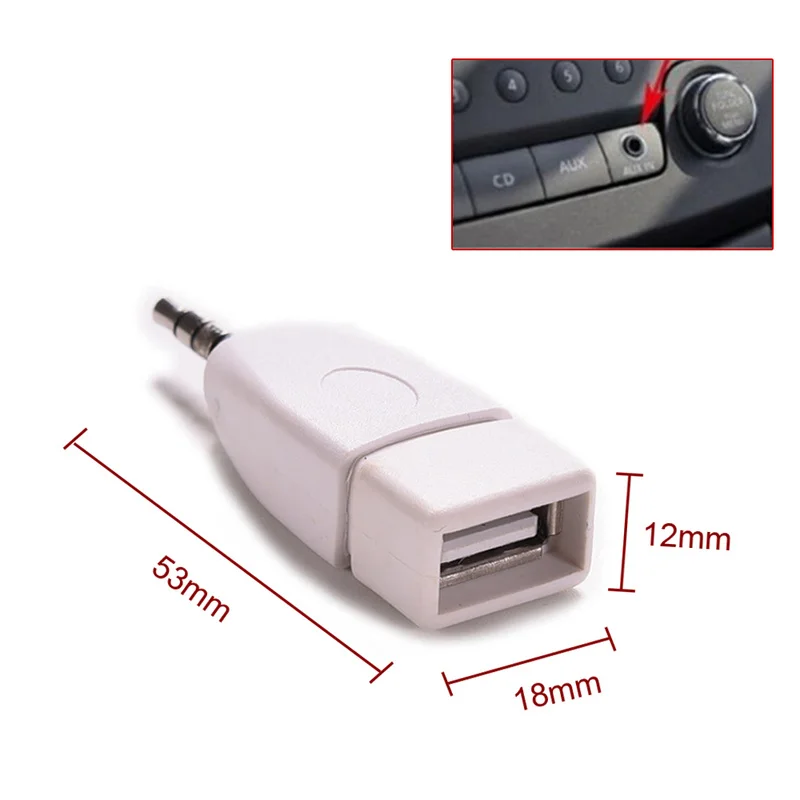 Audio Converter 3.5mm Male AUX Audio Plug Jack To USB 2.0 Female Converter Adapter for Car MP3 car wire cable adapter,car stereo accessories