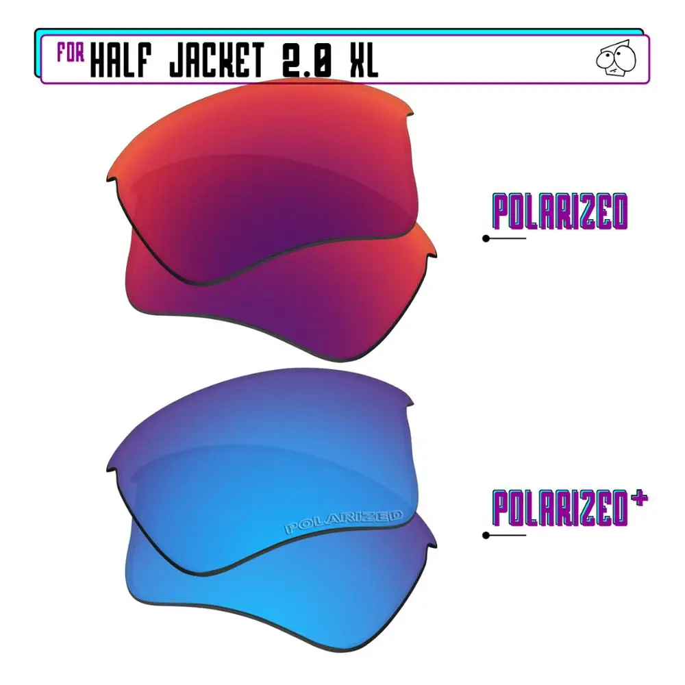 

EZReplace Polarized Replacement Lenses for - Oakley Half Jacket 2.0 XL Sunglasses - BlueP Plus-MidnightP