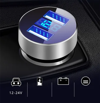 

3.1A Dual USB Car Charger LED Display For Skoda Octavia Yeti Roomster Fabia Rapid Superb KODIAQ Citigo KAMIQ KAROQ SCALA VISION