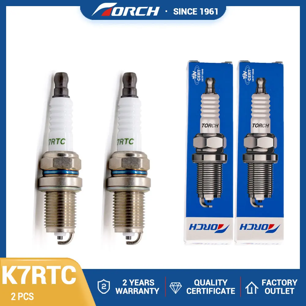 2PCS-Spark-Plug-TORCH-K7RTC-Replace-for-BKR7E-Denso-K22PR-U-K22PRUR ...