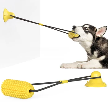

1PC Dog Corn-Shaped Toy With Suction Cup Puppy Rope Chew Cleaning Dental Toy Pet Molar Stick Bite Resistant LBShipping