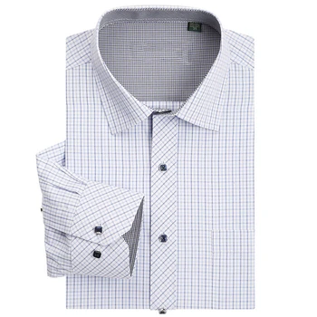 

Men's Classic Small Plaid Dress Shirt with Pocket Regular Fit Smart Casual Formal Business Long Sleeve Work Shirts