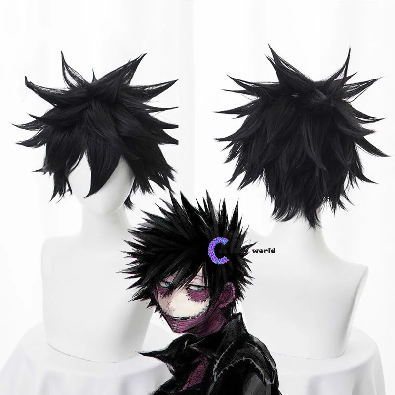 

Anime My Hero Academia Dabi Wig Cosplay Costume Boku no Academia Short Black Heat Resistant Synthetic Hair Party free wigcap