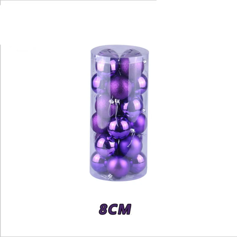 8cm 24 шт рождественские украшения 6/8 см рождественские украшения Санта Клаус Снеговик Дерево шар повесить рождественские украшения для дома - Цвет: 8cm