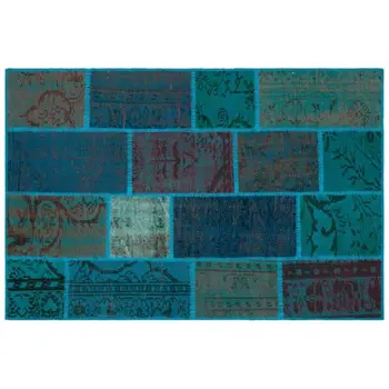 

Handmade Turquoise Vintage Overdyed Patchwork Area Rug 120x180 Cm-3'11''X5'11''