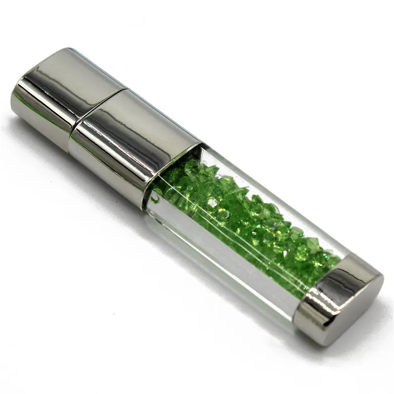 BiNFUL, новинка, Кристальные элементы, usb флеш-накопители, USB 2,0, флеш-накопитель, u-диск, флешка, 4 ГБ, 16 ГБ, 32 ГБ, 64 ГБ, рождественский подарок - Цвет: Зеленый