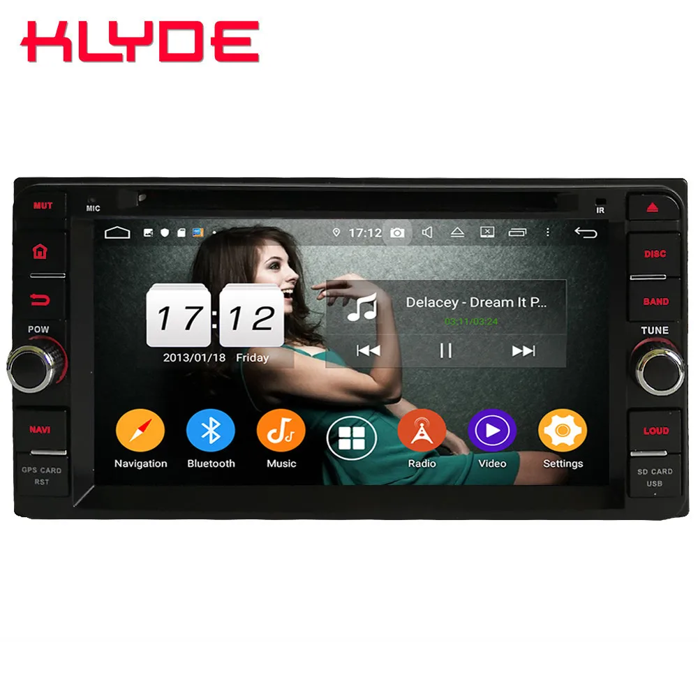cheap Klyde 4G Android 9 Octa Core 4GB+64GB BT DSP Car DVD Multimedia Player For Toyota Highlander Land Cruiser Aversis Majority Cowry