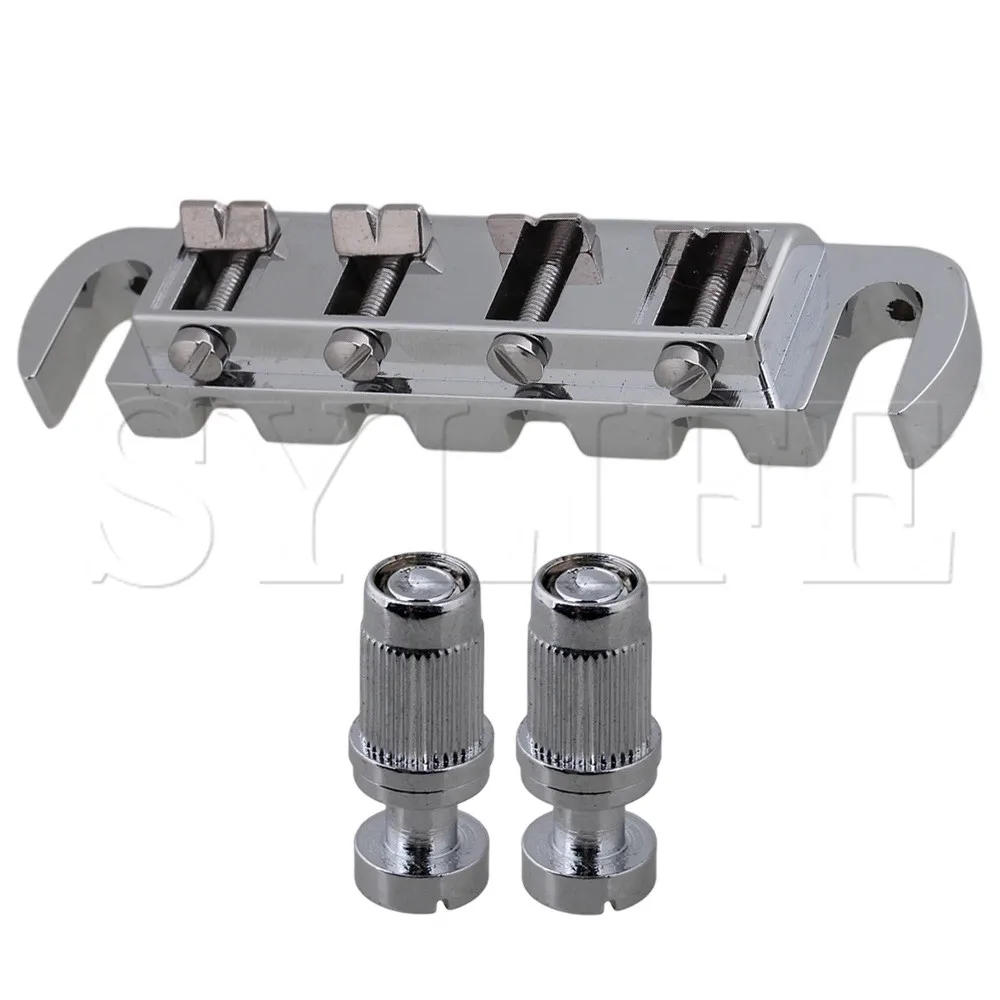 NEW Chrome Wraparound Bridge Tailpiece for 4 string BassGuitar Parts