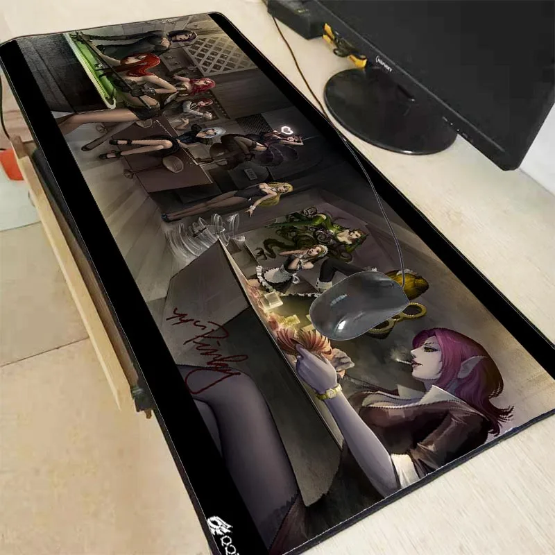 

Sexy Anime Large Gaming Mouse Pad Anti-slip Natural Rubber PC Computer Gamer Mousepad Desk Mat Locking Edge for CS GO LOL Dota