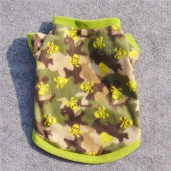 

Cartoon Dog Clothes Camouflage Clothing for Dogs Small Super Pet Outfits Cute Skull Print Green Fleece Warm Ropa Para Perro
