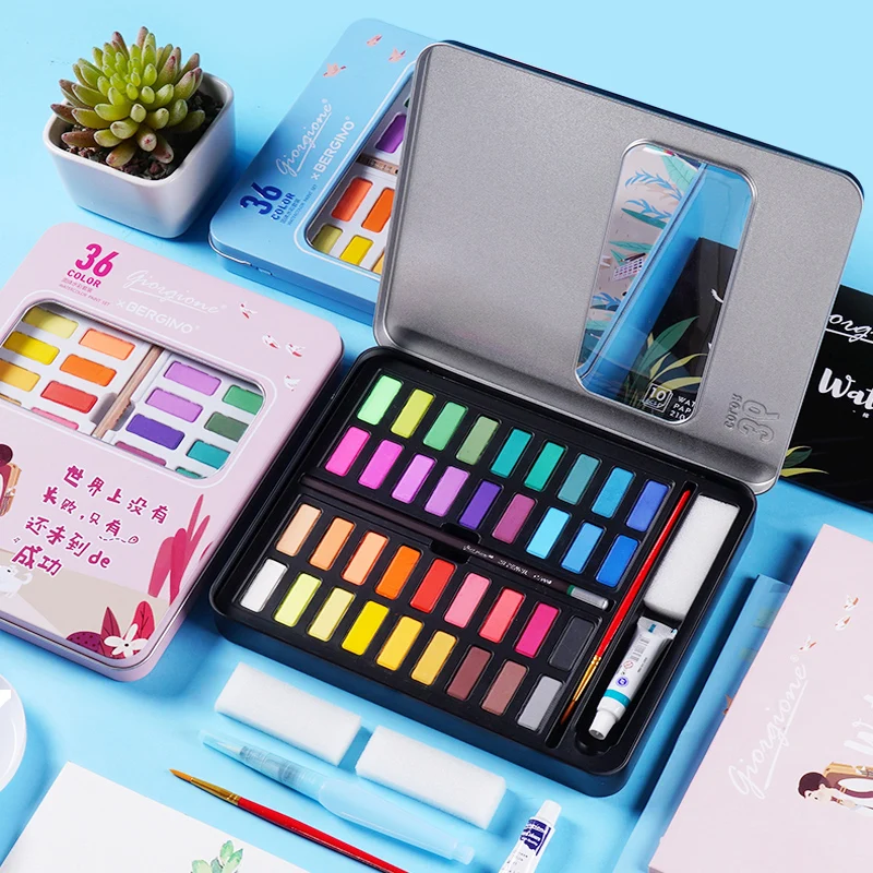 Preise Bgln feste aquarell malen set 36 farbe kinder anfänger hand gemalt wasser farbe malerei solid art liefert