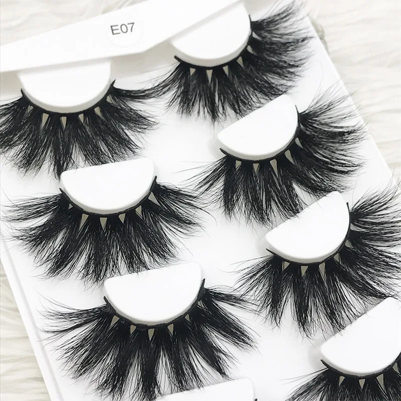 MIKIWI 4pairs/pack 25mm E07 natural false eyelashes 3D real mink fluffy length lash extention Criss-cross dramatic volume lashes MIKIWI 4pairs/pack 25mm E07 natural false eyelashes 3D real mink fluffy length lash extention Criss-cross dramatic volume lashes