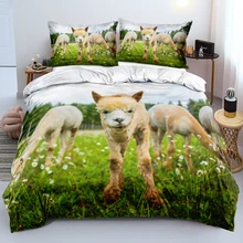 

3D Alpaca Series Duvet Cover Set Bed Linen Pillowcases Cute Animal Single Double Queen King Size Soft Bedding Sets for Bedroom