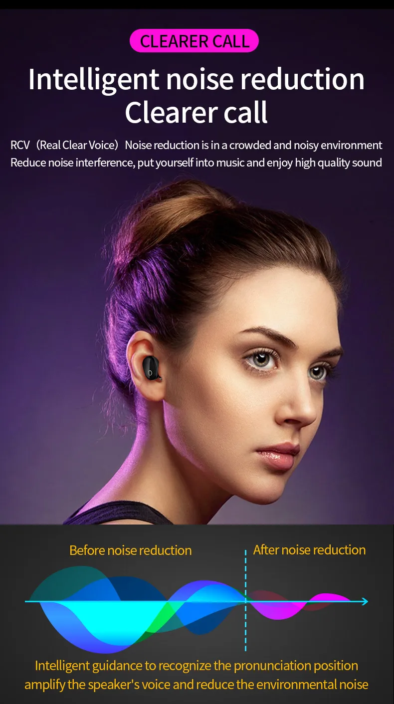Bluetooth беспроводные наушники TWS Handsfree 6D стерео СПОРТИВНЫЙ ИГРОВОЙ шумоподавитель светодиодный дисплей с микрофоном