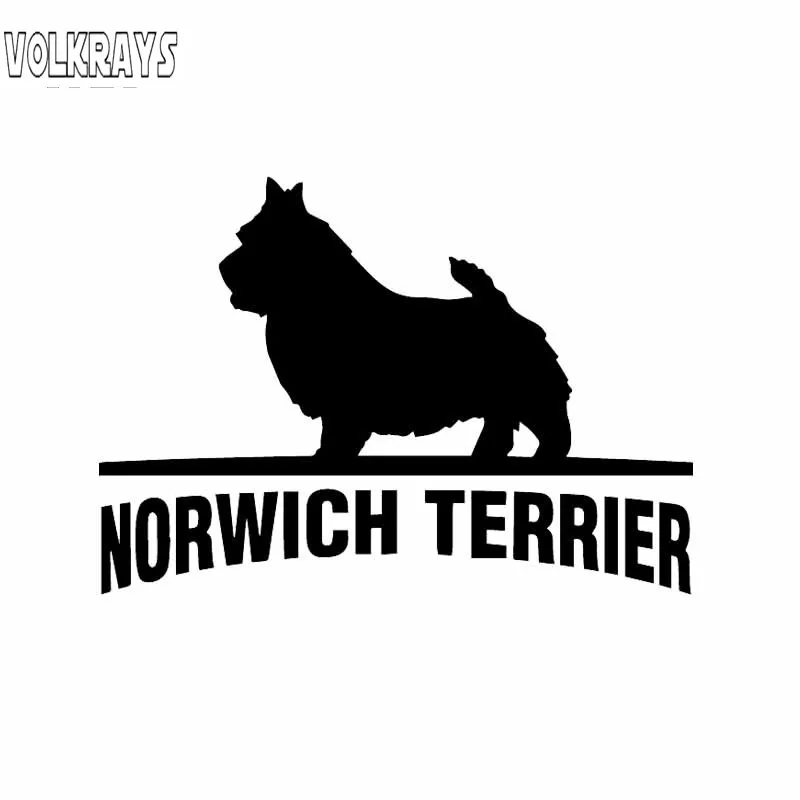 Volkrays Personality Car Sticker Norwich Terrier Funny Pet Dog Breed Accessories Vinyl Decal Black/Silver 9cm*14cm | Автомобили и