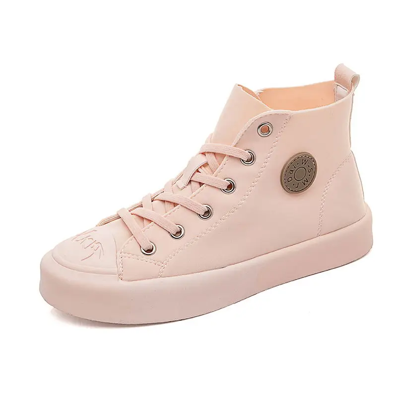 

Classic Casual Comfortable Beige Black Pink Green Sneakers Low High Top Canvas Board Large Shoes Women Fashion 2019 Dames