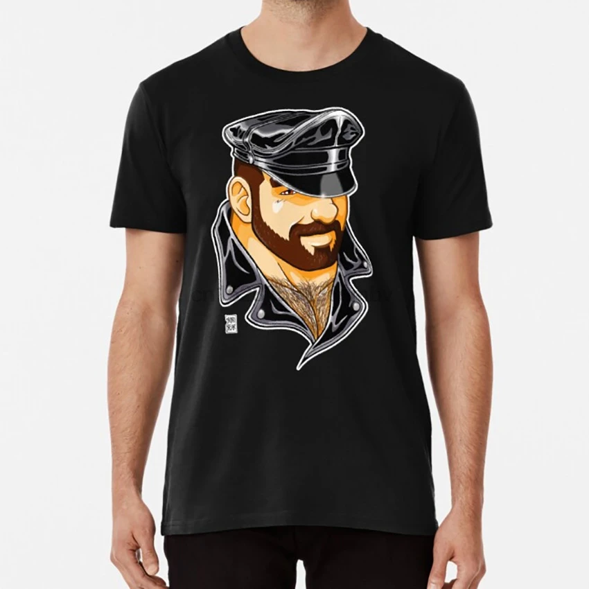 Кожаная футболка с надписью ADAM Liks bobobear bobobearart bobo bear week топы на бретелях для мужчин