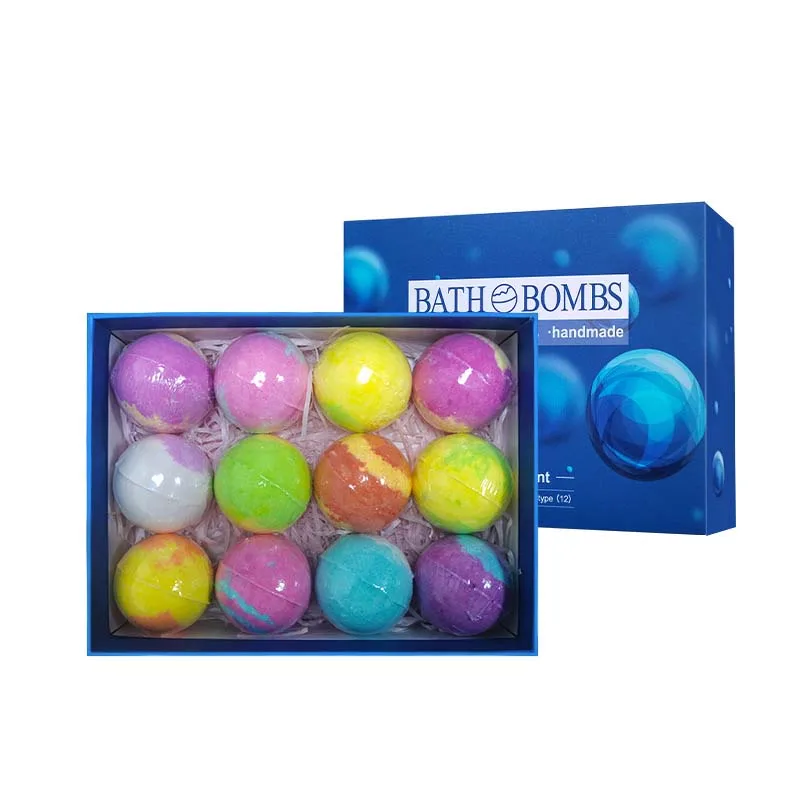 Bath Bomb Ball Set 12 Pcs Dried Flower Mixed Color Essential Oil Bath Ball Mixed Color Floating Ball Bath Salt Ball Bomb 5