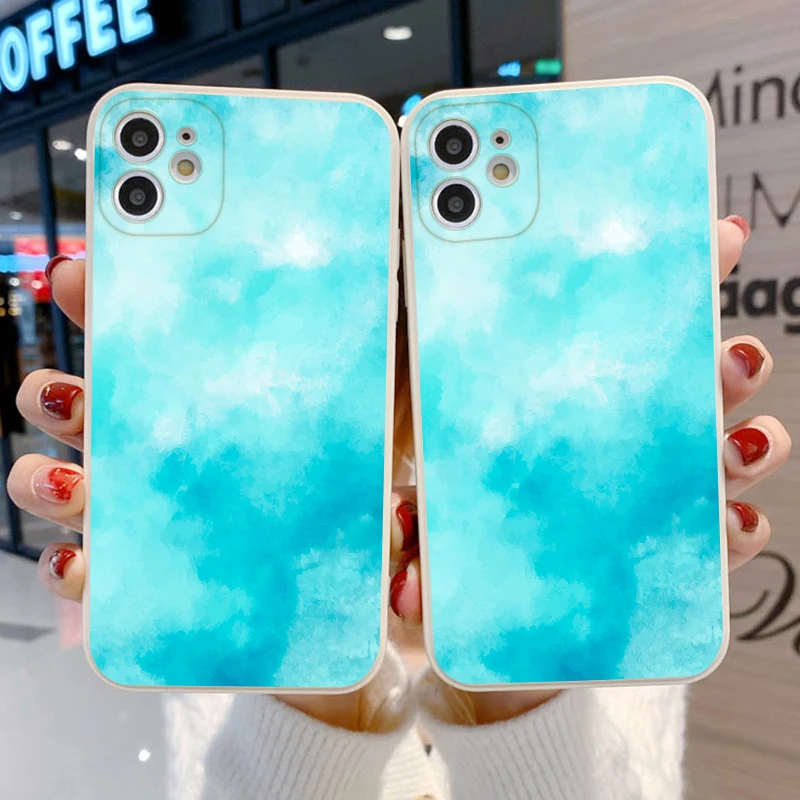 Redmi Note 9 Case For Xiaomi Redmi Note 10 Pro Coque Poco X3 Pro Redmi 9 9T 9C 9A Note 8 9 Pro Max 10S sea blue Protection Cover