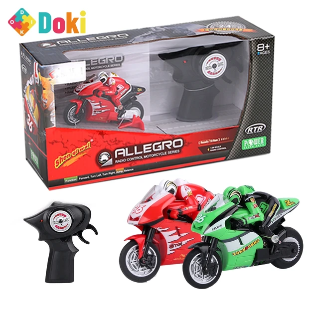 Doki Cool Mini Moto Kids Motorcycle Electric Remote Control RC Car mini Recharge 2.4Ghz Racing Motorbike Toys Boys Adults 1