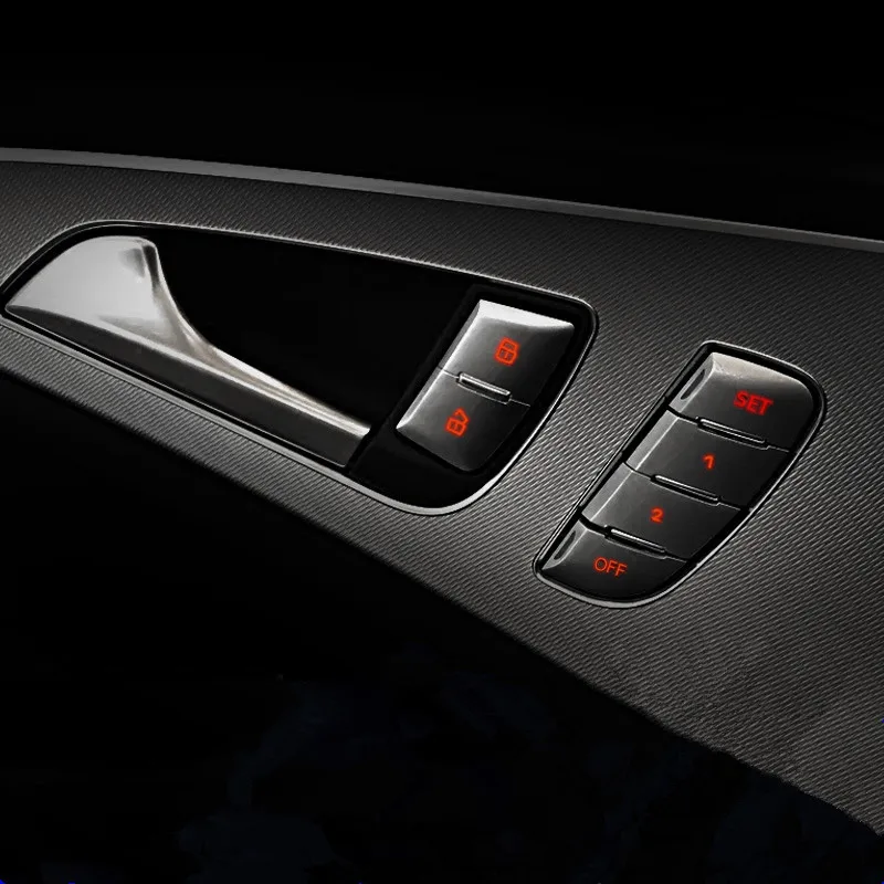 CNORICARC Кнопка разблокировки двери автомобиля переключатель Крышка отделка блесток для Audi A6 2012-17 ABS Хром Интерьер сиденье Кнопка памяти наклейка