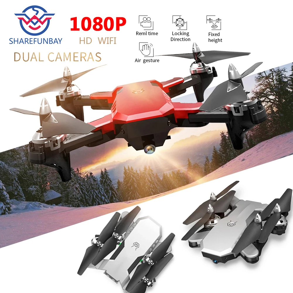 Дрон HD 1080p WiFi в реальном времени fpv один щелчок rc вертолет высоко стабильный hover