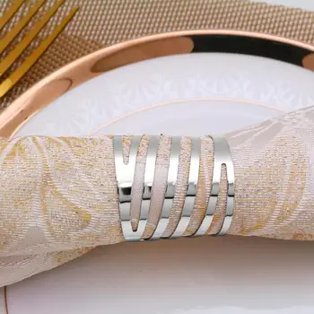 

2/4pcs Back Pattern Wedding Napkin Rings Table Decoration Hollow Out Family Gatherings Everyday Use Napkin Buckle Holder Decor