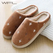 WFL Мужская обувь Мягкий хлопок Non-тапочки Для женщин и мужские домашние тапочки; Теплая обувь на плоской подошве; зимние дома пара зимние тапочки домашние