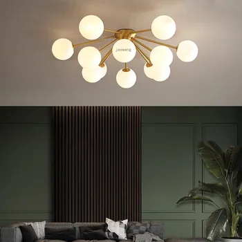 

Modern Chandelier Minimalist Bedroom Indoor Home Decor LED Luster Lighting Dining Room Glass Light Fixtures Pendant Lamp Lights