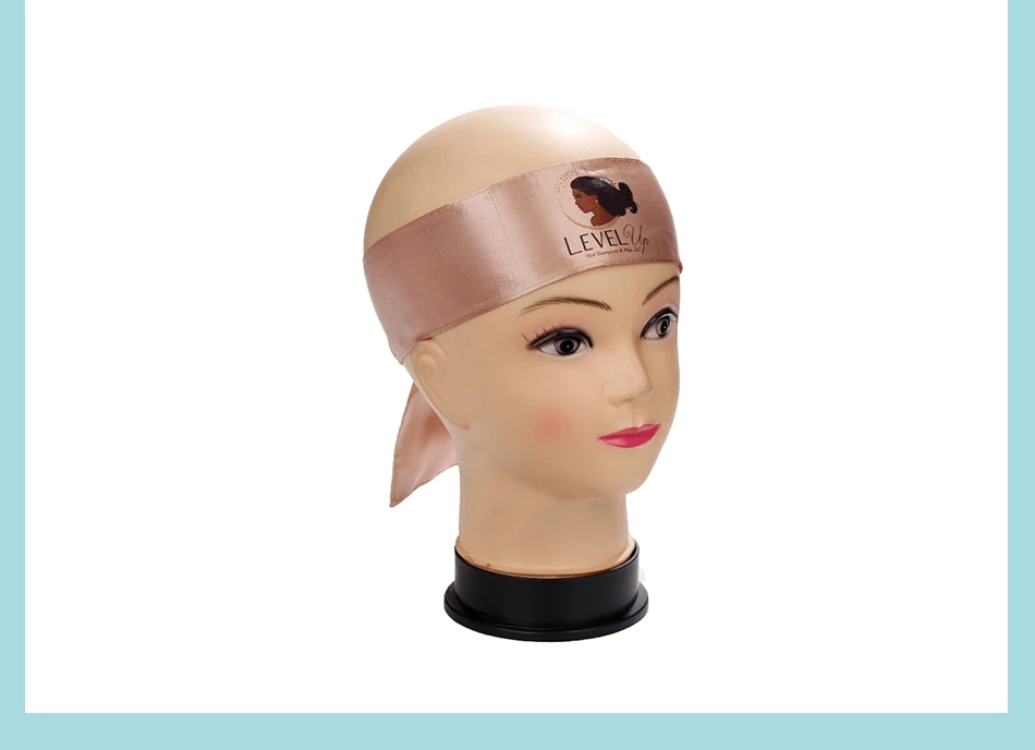 Подгонянный логотип Шампань/розовый мягкий атласный капот для женщин Печать сна наращивание волос Фронтальная голова обертывание атласная повязка галстук