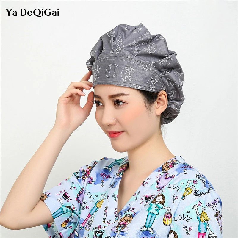 

High quality Nurse Medical surgical caps dentist Scrub hat Beauty Salon Laboratory Pharmacy work Caps Surgical Hats Cotton Soft