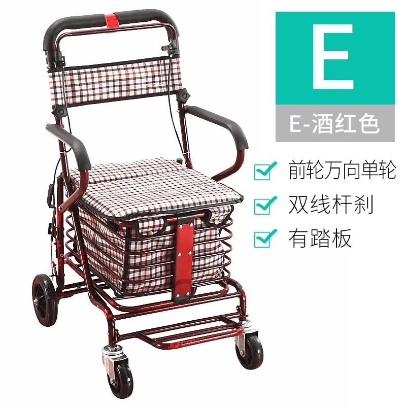  Old-fashioned Folding Portable Portable Old Shopping Cart To Buy Food Small Cart Stroller Four Whee