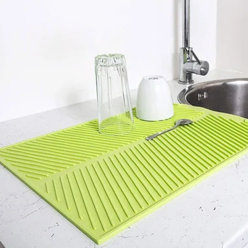 

Silicone Plate Drying Mat Toxic Free Easy Clean Dishwasher Safe Heat Resistant Trivet for Kitchen Countertop Sink YE-Hot