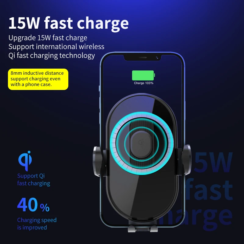 

15w Vehicle Wireless Charging Compatible Magnetic Suction Wireless Charger Fast Charging Mobile Phone Charger