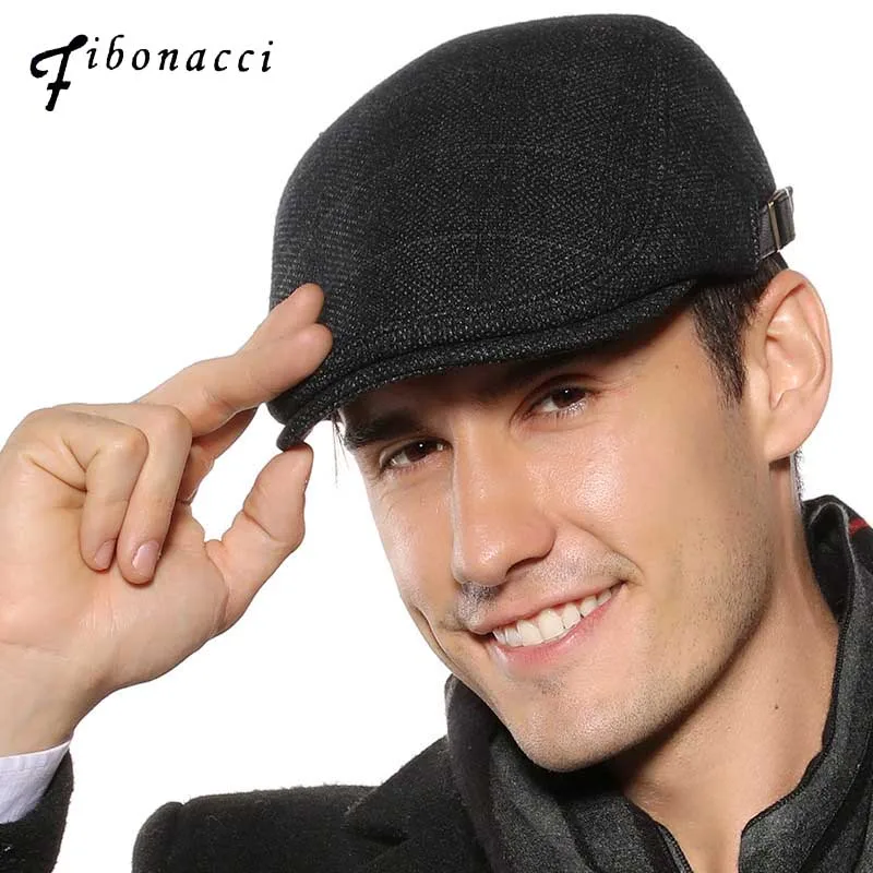 

Fibonacci 2019 New Plaid Newsboy Caps for Men Middle Old Aged Beckham Nylon Flat Top Ivy French Beret Hats